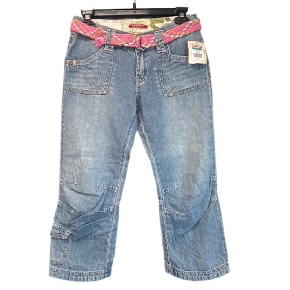 Union Bay Girls 16 Regular Blue Jeans Pink Belt Retro Fairy  NEW